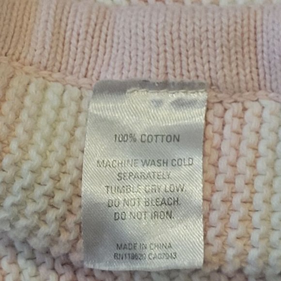 Free Shipping Baby Security Blanket Cotton Pink & White Stripes Sweater Knit - Picture 5 of 5